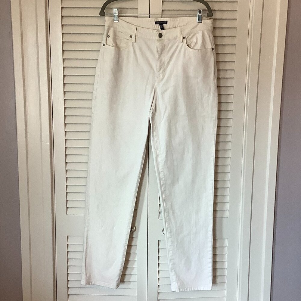 Eileen Fisher Cream Straight Leg Jeans